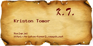 Kriston Tomor névjegykártya